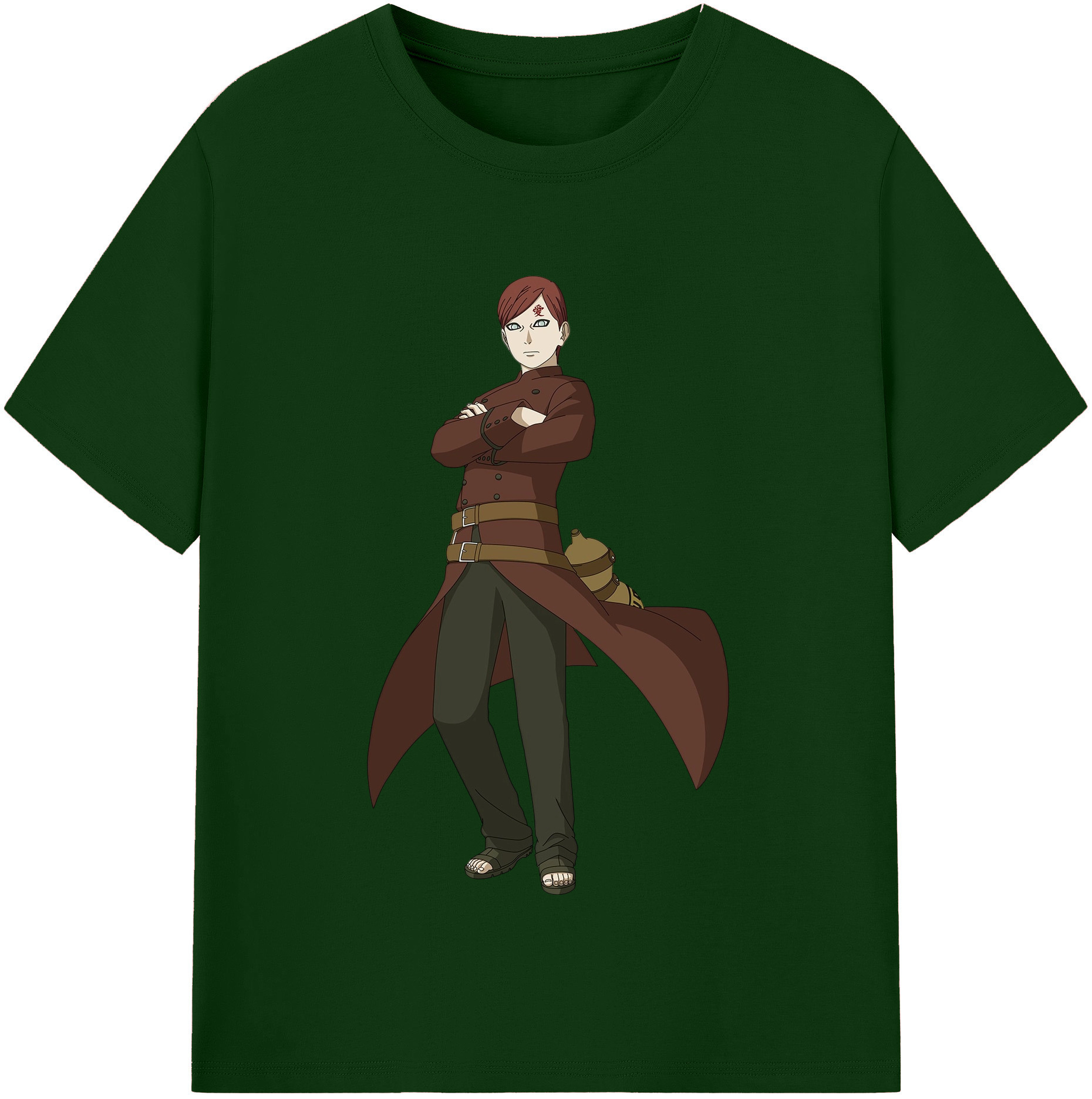 （画像用） NARUTO -ナルト- ガアラ Gaara 綿100％半袖Tシャツ（フロントプリント）